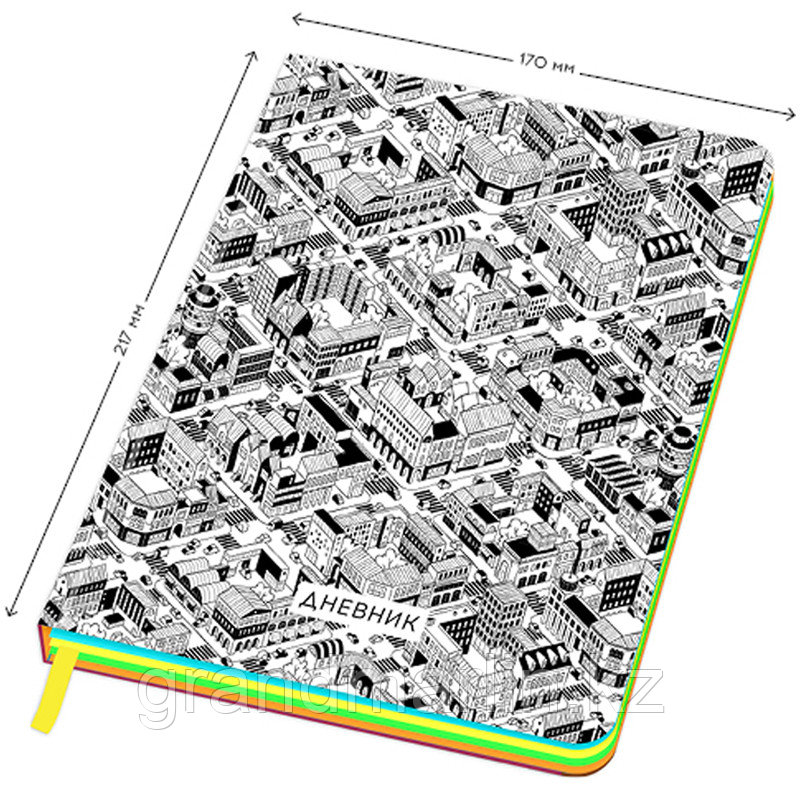 Дневник 1-11 кл. 48л. ЛАЙТ Greenwich Line "Grafic style", иск. кожа, УФ-печать, цветной срез, тон. б - фото 3 - id-p105276778