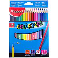 Карандаши цветные Maped "Color Peps", 18цв., трехгран., заточен., картон, европодвес