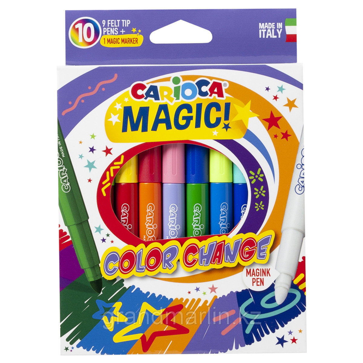 Фломастеры меняющие цвет Carioca "Color Change. Magic", 09цв.+1, 10шт., картон, европодвес, фото 1