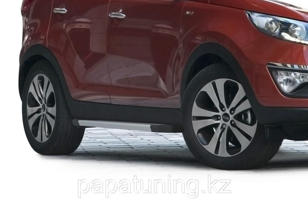 Пороги подножки Kia Sportage 3 2010-2013-2015 Rival Silver, фото 1