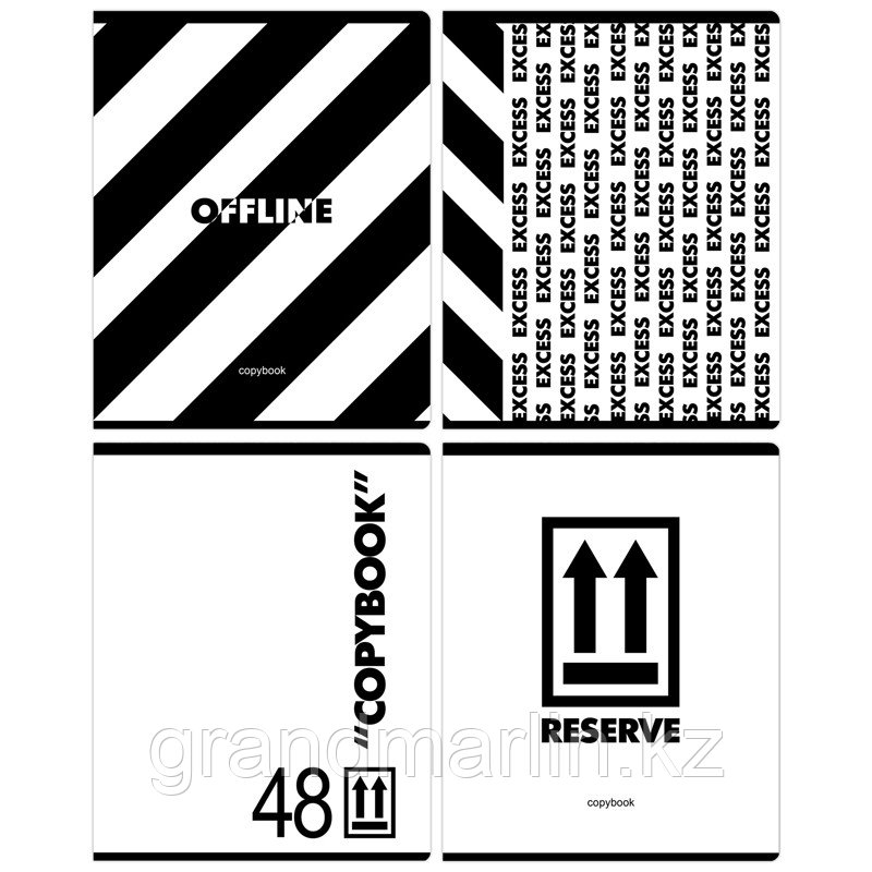 Тетрадь 48л., А5, клетка BG "Offline", выборочный лак, фото 1