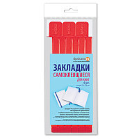 Кітаптарға арналған бетбелгілер жинағы 12*376мм (желім жиегі бар лассе), ДПС, 06шт., қызыл