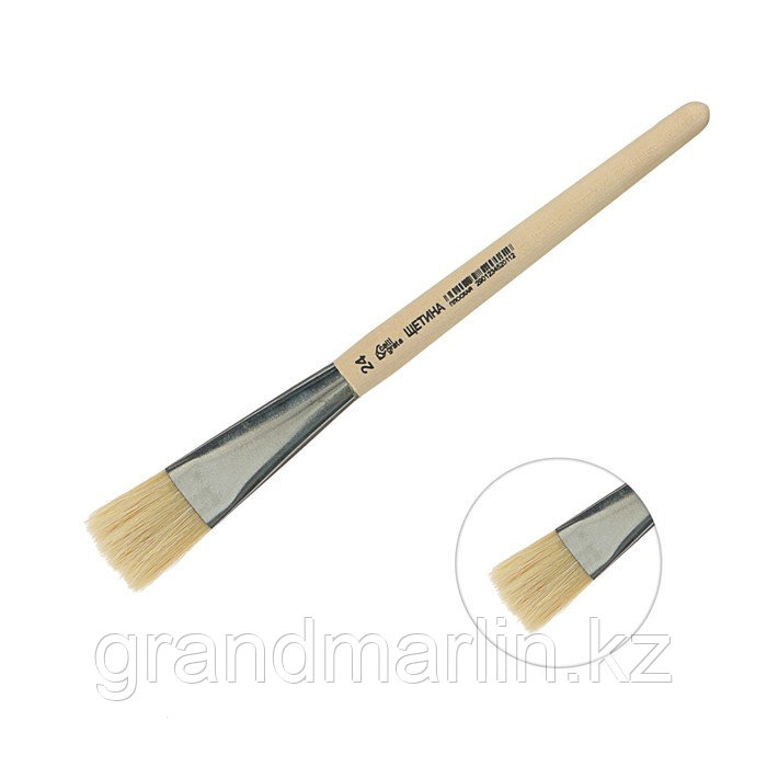 Кисть Щетина плоская №24 (ширина обоймы 24 мм; длина волоса 35 мм), деревянная ручка, Calligrata