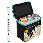 Набор двусторонних маркеров для скетчинга MESHU 60цв., основные цвета, корпус трехгранный, пулевид./, фото 6