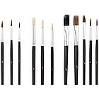 Набор кистей ArtSpace, 15шт., пони, щетина, плоские, круглые, блистер, фото 7