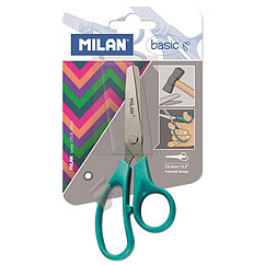 Ножницы детские Milan "Basic Colours" 13,4см, эргономичные ручки, ассорти, европодвес