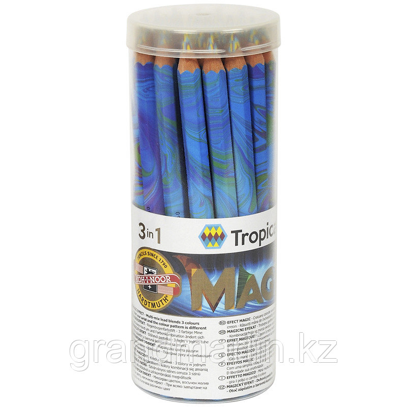 Карандаш с многоцветным грифелем Koh-I-Noor "Magic Tropical", утолщенный, заточен. - фото 2 - id-p107474699