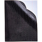 Тетрадь 48л., А5, клетка на скобе Hatber "Metallic.Черный Croco", бумвинил, тиснение, фото 3