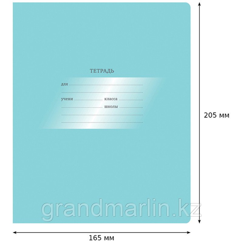 Тетрадь 12л., косая линия BG "Первоклассная", светло-бирюзовая - фото 3 - id-p105277051