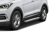 Пороги подножки Hyundai Santa Fe 2012-2018 premium Silver