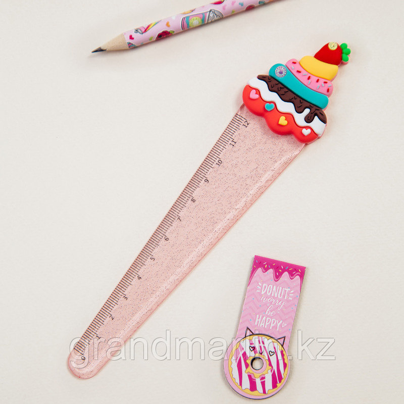 Линейка с топпером 12см MESHU "Cake", европодвес, фото 1