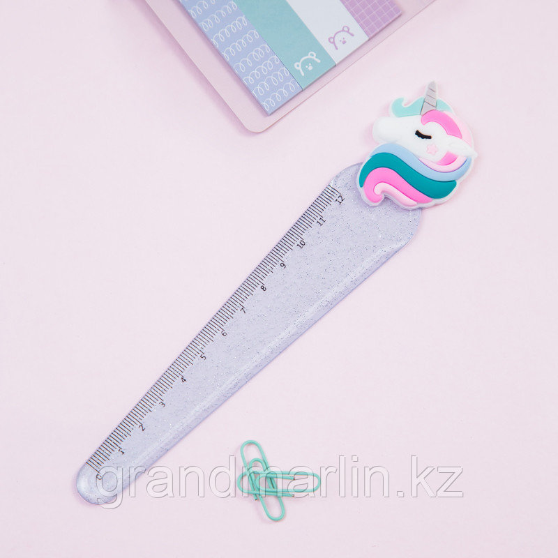 Линейка с топпером 12см MESHU "Unicorn", европодвес, фото 1