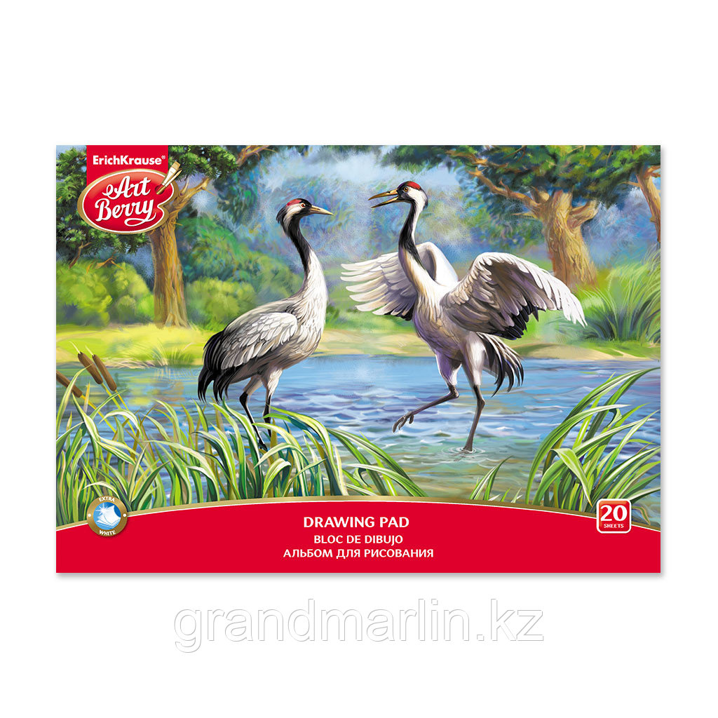 Альбом для рисования на клею ArtBerry® Экзотические птицы, А4, 20 листов