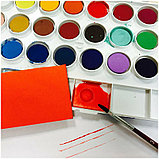 Акварель JOVI, 24 цвета, малые кюветы, с кистью, с палитрой, пластик, европодвес, фото 3