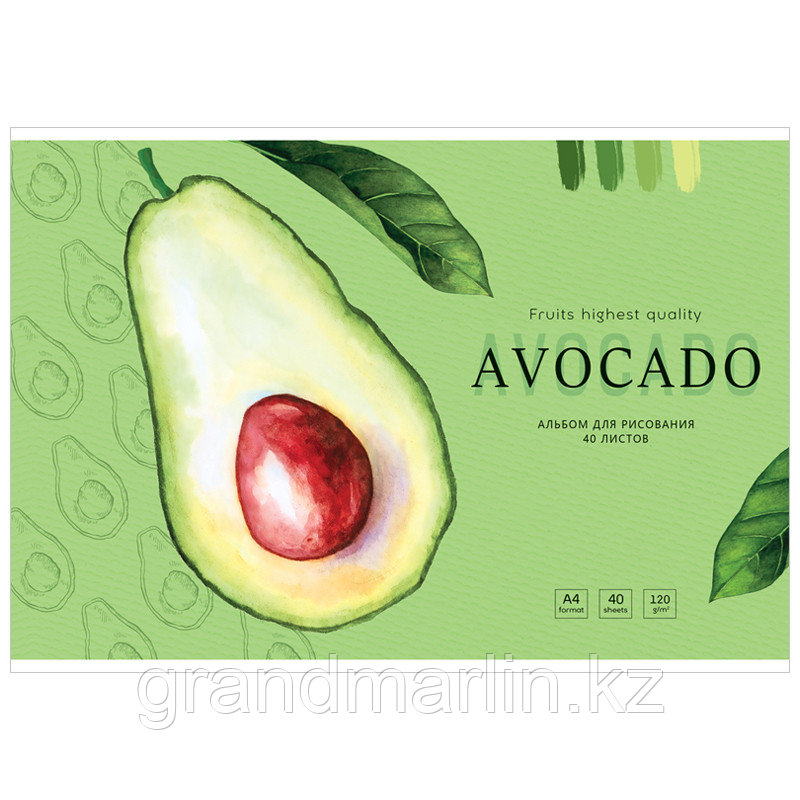 Альбом для рисования 40л., А4, на скрепке Greenwich Line "Avocado", 120 г/м2, фото 1