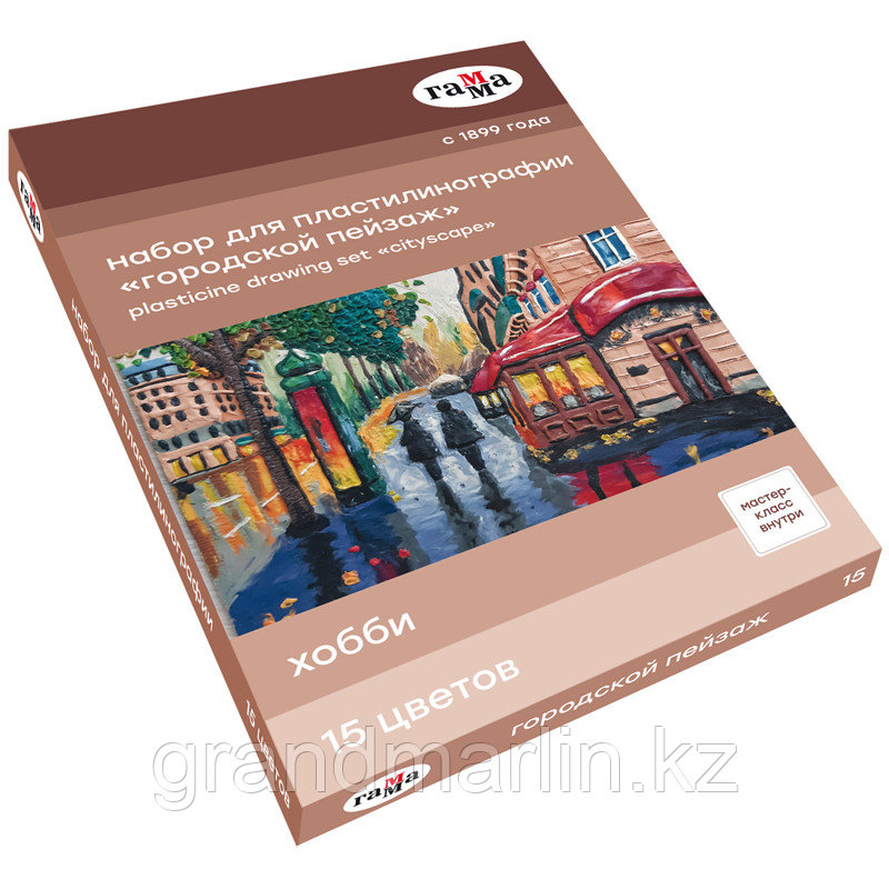 Набор для пластилинографии Гамма "Хобби. Городской пейзаж", 15 цветов, 390г, мастер-класс, стек, кар, фото 1