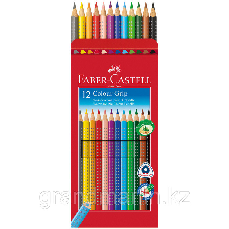 Карандаши цветные Faber-Castell "Grip", 12цв., трехгран., заточен., картон, европодвес - фото 6 - id-p107474738