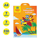 Картон бархатный А4, Мульти-Пульти, 7л., 7цв., в папке с европодвесом, "Приключения Енота", фото 2