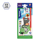 Карандаши цветные Berlingo "SuperSoft. Жил-был кот", 12цв., трехгран., заточен., картон, европодвес, фото 2
