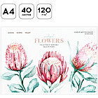 Альбом для рисования 40л., А4, на скрепке Greenwich Line "Flowers collection", 120г/м2, фото 2