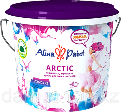 Краска водоэмульсионная Alina Paint ARCTIC 7 кг (интерьерная, моющаяся, всесезонная) - фото 1 - id-p107478649