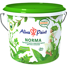 Краска водоэмульсионная Alina Paint NORMA 7 кг (интерьерная, протирающаяся, морозостойкая)