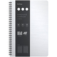 Бизнес-тетрадь B5+, 80л., Berlingo "Steel&Style", клетка, на гребне, 80г/м2, пластик (полифом) облож