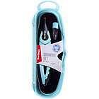 Готовальня Berlingo "Instinct", 2 предмета, циркуль 135мм, аквамарин, пластиковый футляр, фото 3