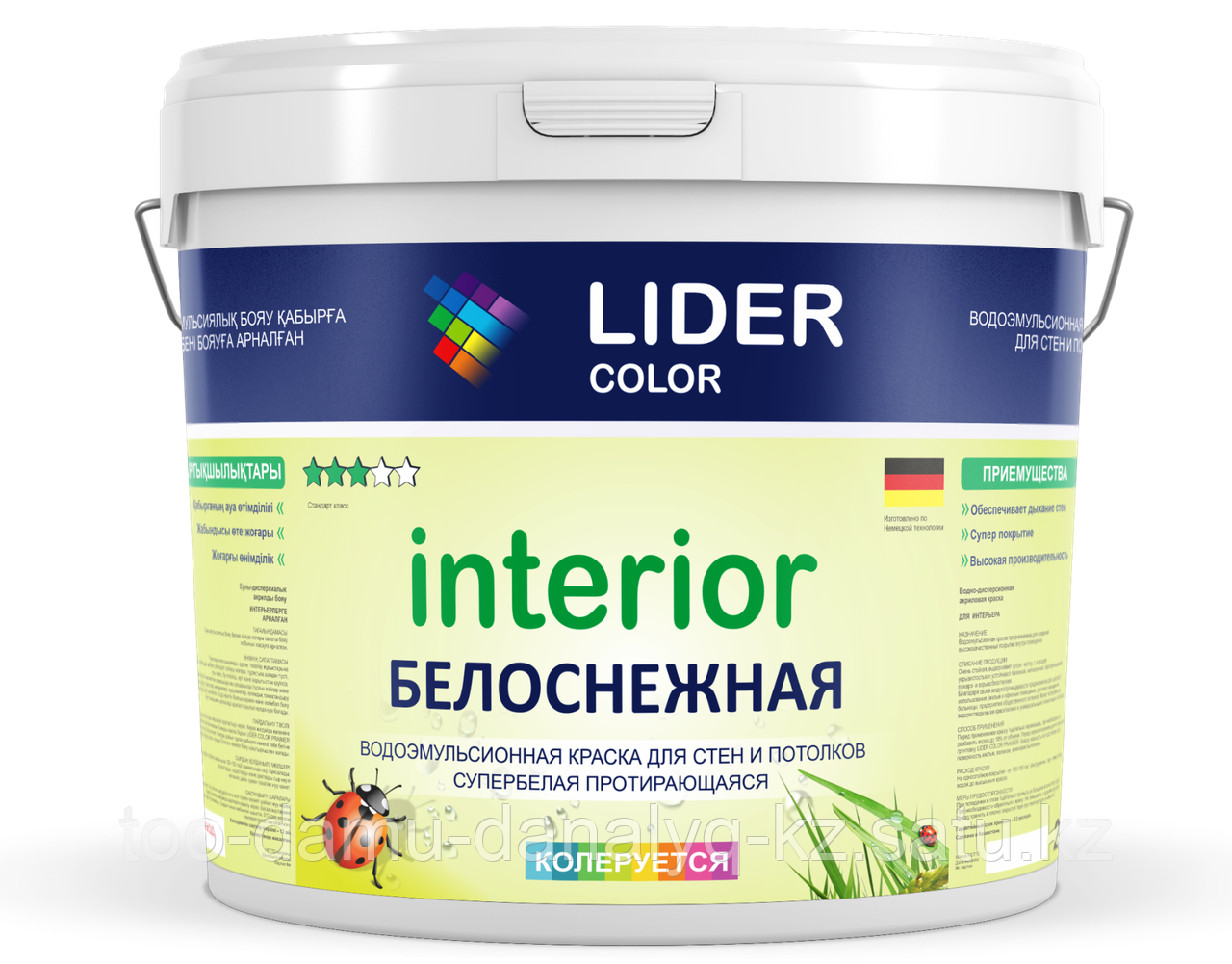 Водоэмульсия для стен и потолков LIDER COLOR INTERIOR 25 кг