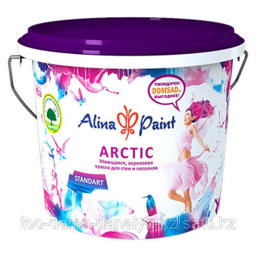 Краска водоэмульсионная Alina Paint ARCTIC 3 кг (интерьерная, моющаяся, всесезонная)