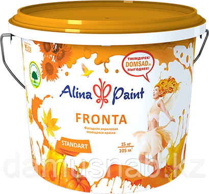 Краска водоэмульсионная Alina Paint FRONTA 7 кг (фасадная, интерьерная, моющаяся, всесезонная) - фото 1 - id-p107478797