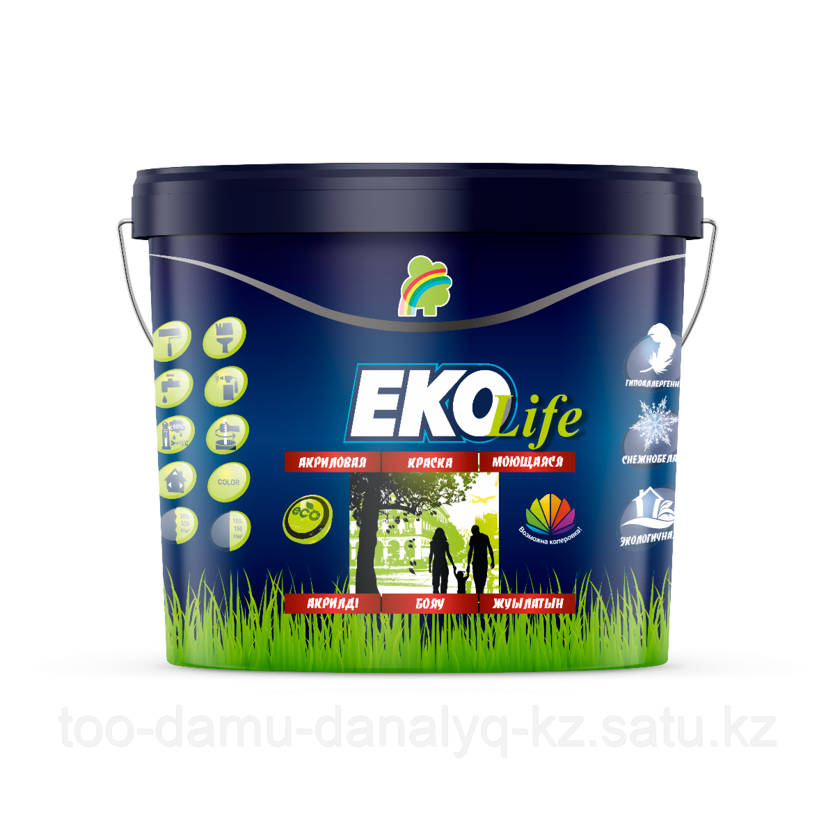 Краска для стен и потолков ЕКО Life моющая гипераллергенная акриловая 7 кг