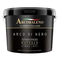 Краска чёрная матовая для потолков и стен "Arcobaleno Arco di nero" 9л