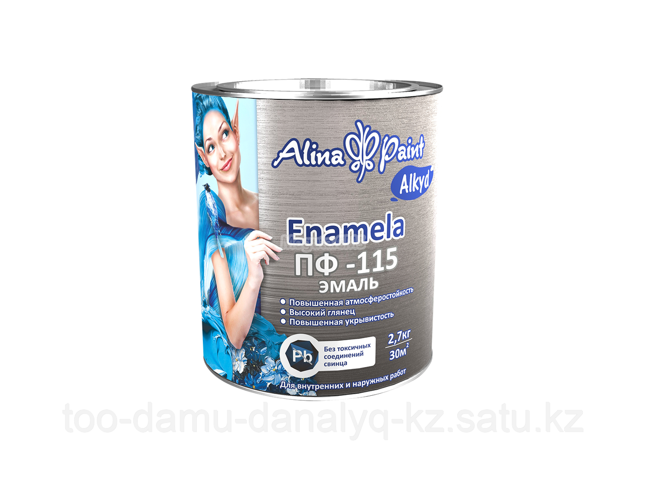 Эмаль ПФ-115 Alina Paint ENAMELA 2,7 кг(синий кобальт, на алкидной основе универсальная)