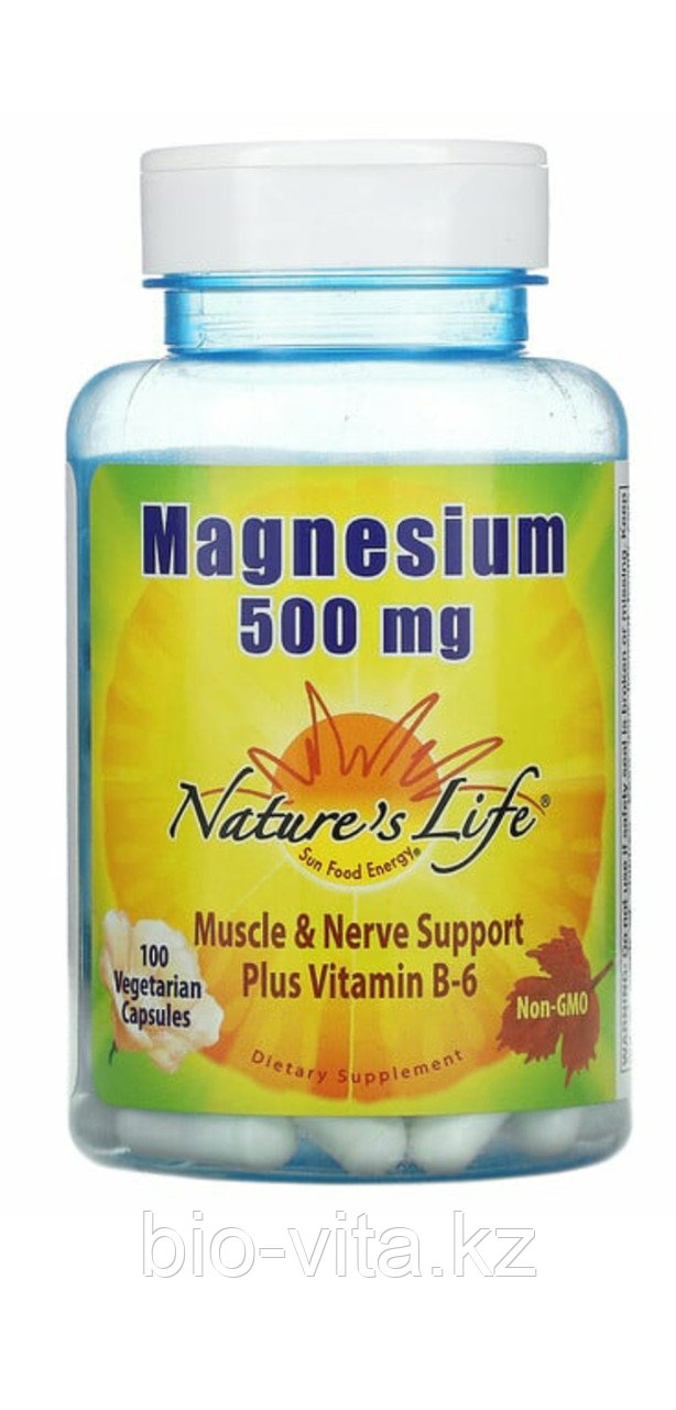 Магний 500 мг. + витамин В6 100 капсул. Магний В6
