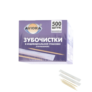 Россия Зубочистки отдельно упакованные в бум упаковке 500шт/уп - фото 1 - id-p107488021