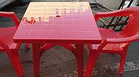 Комплект 4 стула стол квадратный пластиковый 80*80см для летника