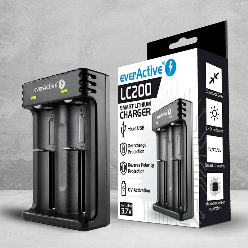 Зарядное устройство для литий-ионных аккумуляторов everActive LC-200 - фото 1 - id-p107488930