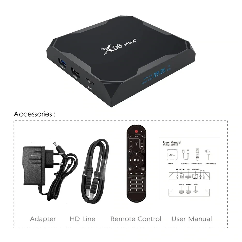 TV Box X96 max plus + 4/32 Гб , ТВ приставка Smart Android TV UHD 8K Amologic S905x3 smartbox - фото 7 - id-p107488944