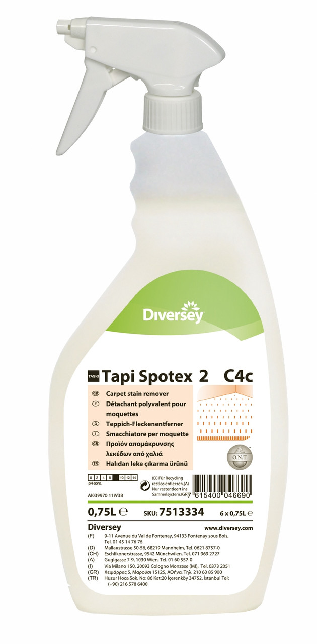Diversey Tapi Spotex 1 6*750ml - пятновыводитель для ковров (жир, масло, крем для обуви) - фото 1 - id-p107501253