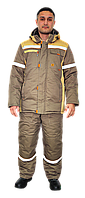 Костюм зимний ИТР, коричневый с бежевым (куртка +п/к)