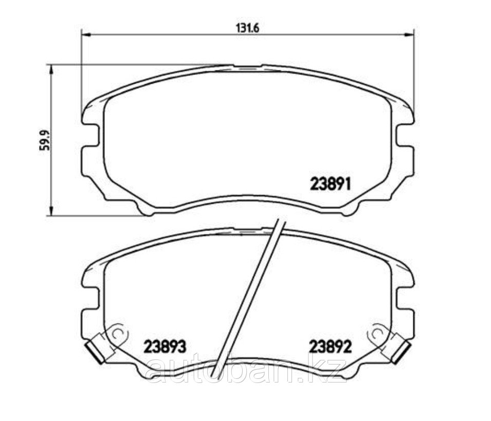 Тормозные колодки передние Hyundai Elantra 2001-/Hyundai Sonata 2001-10/ Kia Magentis/Optima 2001-