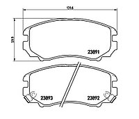 Тормозные колодки передние Hyundai Elantra 2001-/Hyundai Sonata 2001-10/ Kia Magentis/Optima 2001-