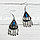 Казахские национальные серьги с орнаментом и голубым камнем вид 4, фото 2