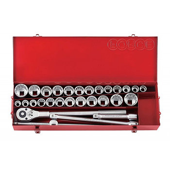 3/4" Набор инструмента с 12-ти гран. головками (29пр.) дюйм+метр