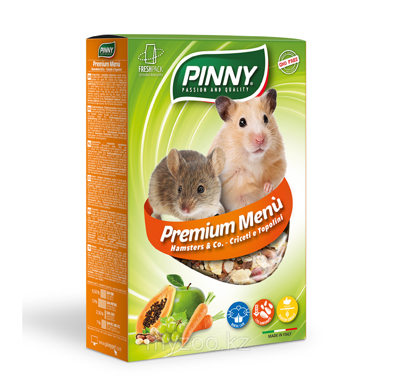 Pinny PREMIUM MENU HAMSTER для хомяков и мышей с фруктами,300гр - фото 1 - id-p107526499