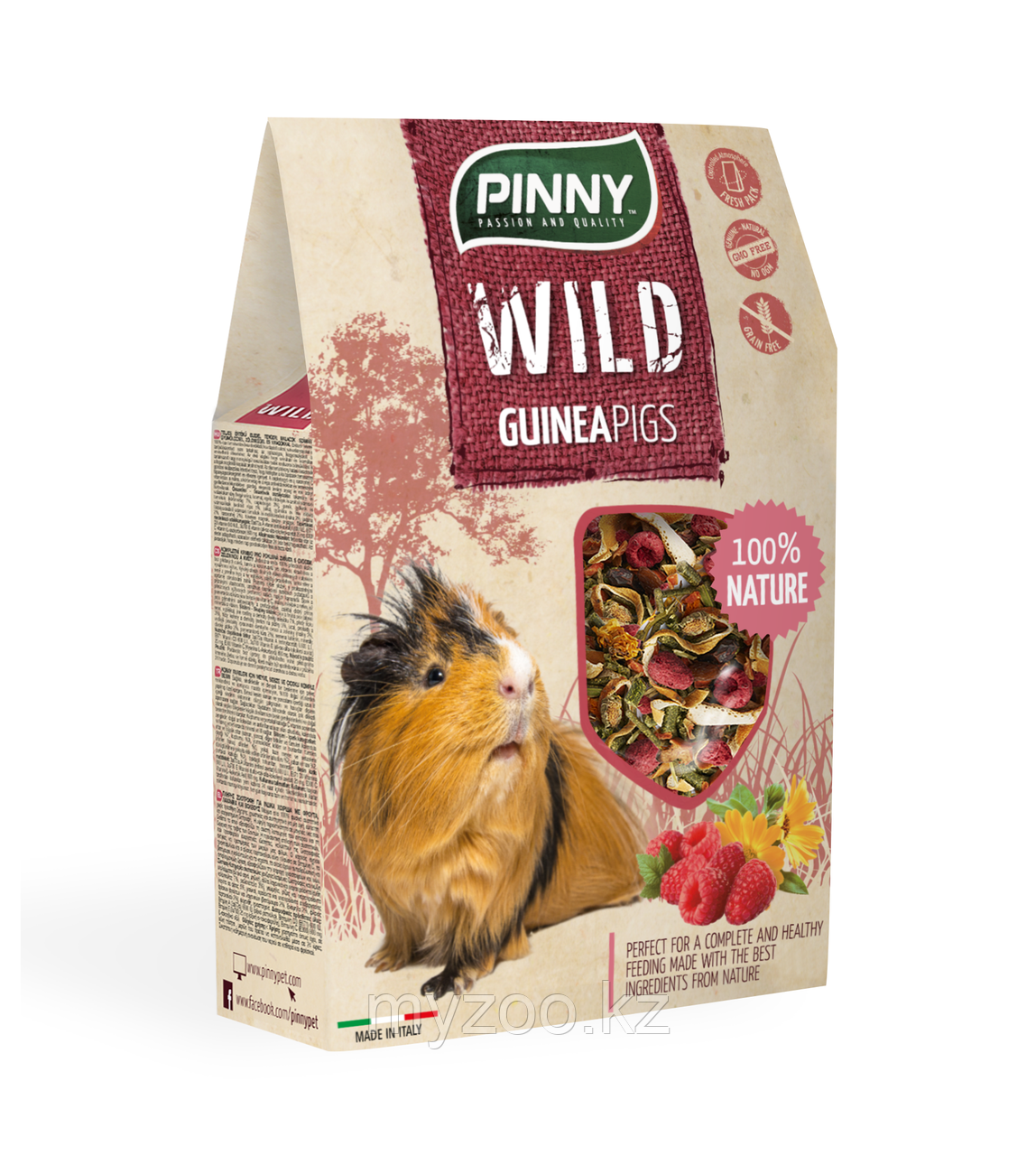 Pinny WILD MENU GUINEA PIGS для морских свинок с фруктами, овощами и цветами, 600гр