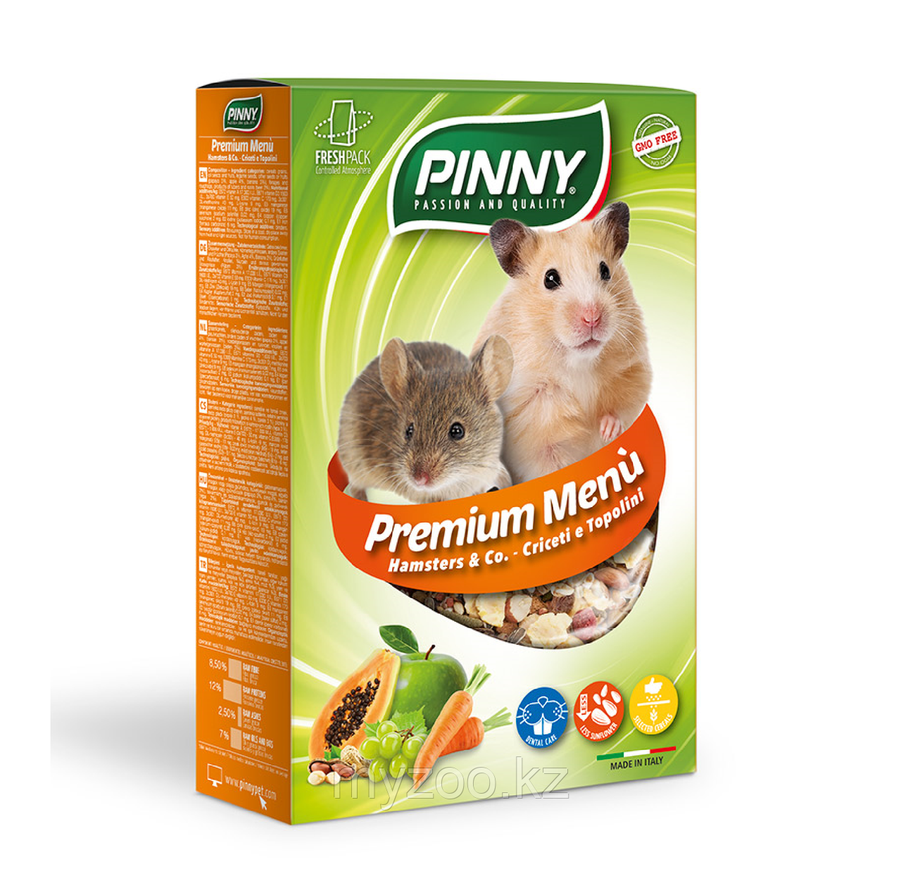 Pinny PREMIUM MENU HAMSTER для хомяков и мышей с фруктами,300гр - фото 1 - id-p107526656