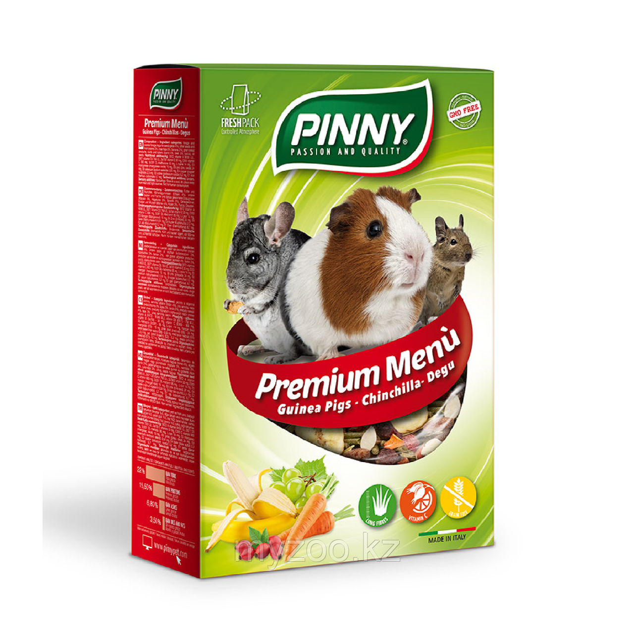 Pinny PREMIUM MENU GUINEA  для морских свинок, шиншилл, дегу с овощами и ягодами, 800гр