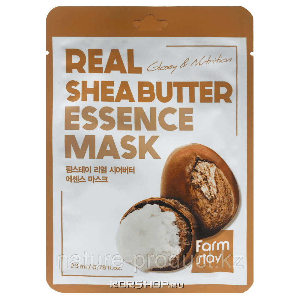 Тканевая маска с экстрактом масла Ши Real Sheabutter Essence Mask 23мл. Farm stay